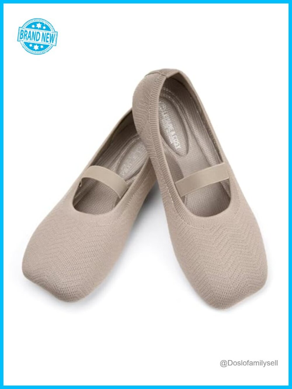 Wide Toe Box Mary Jane Ballet Flats Knit Arch Support Women's Shoes